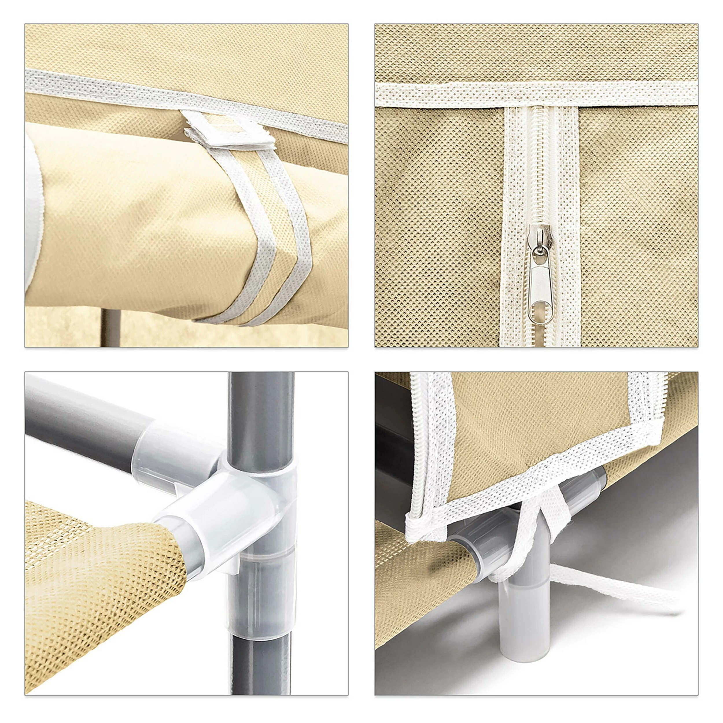 Relaxdays 1 X Schuhschrank Stoffbezug Beige 8 Relaxdays 1 X Schuhschrank Stoffbezug Beige – Bild 6