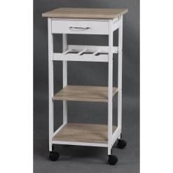 HTI-Living Küchenrollwagen 3 Ablageflächen Skandi