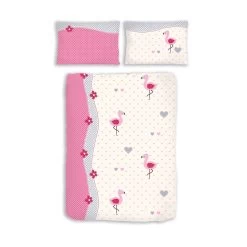 HTI-Living Renforcé Bettwäsche 2tlg. 100 X 135 Cm Flamingo Himbeer