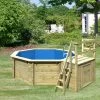 Karibu | Achteck Massivholz Pool 358 X 358 X 124 Cm Modell 1B | SET Inkl. Sonnenterrasse 94,5 X 166 Cm, Zubehör Und Pool Leitern