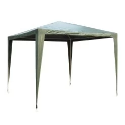 Outsunny Gartenpavillon Mit Klicksystem Dunkelgrün 270 X 270 X 245 Cm (LxBxH) | Gartenzelt Partyzelt Bierzelt Festzelt Pavillon