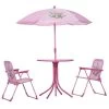 Outsunny Kindersitzgruppe Mit Tisch Und Sonnenschirm Rosa Ø49,5 X 50H Cm | Gartentisch  Sonnenschirm  Camping Kindersitzgarnitur  Gartenmöbel -Heimische Küche Geschäft 8600336600 312 066PK prod 001