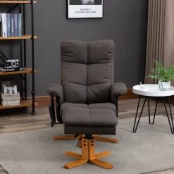 HOMCOM Massagestuhl Mit Fußhocker Und Stauraum B80 X T86 X H99 Cm, B80 X T118 X H83 Cm | Massagestuhl Stuhl Mit Hocker Hocker Stuhl Massage Sessel -Heimische Küche Geschäft 8600336600 700 111V03BN prod 005