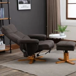 HOMCOM Massagestuhl Mit Fußhocker Und Stauraum B80 X T86 X H99 Cm, B80 X T118 X H83 Cm | Massagestuhl Stuhl Mit Hocker Hocker Stuhl Massage Sessel -Heimische Küche Geschäft 8600336600 700 111V03BN prod 006