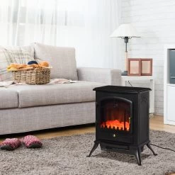 HOMCOM Elektrokamin Mit Flammeneffekt Und Heizfunktion 42 X 28 X 55 Cm (LxBxH) | Kaminofen Elektrischer Kamin Standkamin Wandkamin -Heimische Küche Geschäft 8600336600 820 039 prod 004