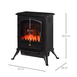HOMCOM Elektrokamin Mit Flammeneffekt Und Heizfunktion 42 X 28 X 55 Cm (LxBxH) | Kaminofen Elektrischer Kamin Standkamin Wandkamin -Heimische Küche Geschäft 8600336600 820 039 prod 005