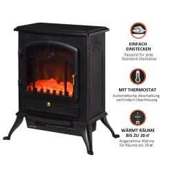 HOMCOM Elektrokamin Mit Flammeneffekt Und Heizfunktion 42 X 28 X 55 Cm (LxBxH) | Kaminofen Elektrischer Kamin Standkamin Wandkamin -Heimische Küche Geschäft 8600336600 820 039 prod 006