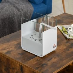 HOMCOM Bio-Ethanol Tischkamin Weiß 20 X 15 X 25 Cm (BxTxH) | Standkamin Ethanol-Kamin Tischkamin Bio-Ethanol -Heimische Küche Geschäft 8600336600 820 172WT prod 003