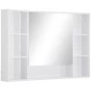 Kleankin Spiegelschrank Mit Ablagen Weiß 100L X 15B X 70H Cm | Spiegelschrank Wandschrank Badezimmerspiegel Mehrzweckschrank -Heimische Küche Geschäft 8600336600 834 419 prod 001
