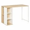 HOMCOM Schreibtisch Tisch Mit Bücherregal Eiche, Weiß 115 X 55 X 75 Cm (BxTxH) | Schreibtisch Bücherregal Computertisch PC-Ablage -Heimische Küche Geschäft 8600336600 836 393AK prod 001