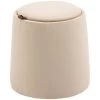 HOMCOM Aufbewahrungs-Ottomane Mit Stauraum Beige Ø44 X 47,5Hcm | Ottomane Sitzhocker Runde Polsterhocker Fußbank Beistelltisch -Heimische Küche Geschäft 8600336600 838 270V00BG prod 001