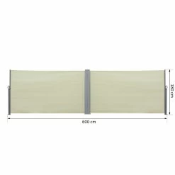 Outsunny Doppel-Seitenmarkise 6 X 1,8 M 600 X 180 Cm (LxH) | Sichtschutz Sonnenschutz Seitenrollo Windschutz -Heimische Küche Geschäft 8600336600 840 197V01CW prod 005