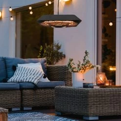 Outsunny Deckenheizstrahler Mit Fernbedienung Schwarz 45 X 45 X 10 Cm (BxTxH) | Terrassenheizer, Heizstrahler, Terrassenstrahler -Heimische Küche Geschäft 8600336600 842 136V90 prod 004