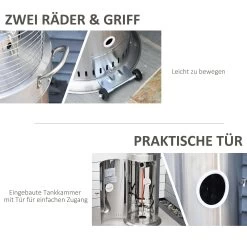 Outsunny Heizstrahler Elegantes Design, Hergestellt Aus Edelstahl, 10 KW Leistung Silber 55,6 X 55,6 X 143 Cm ( BxTxH) | Terrassenheizer Terrassenstrahler Balkonheizer -Heimische Küche Geschäft 8600336600 842 188V01 prod 006