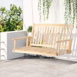 Outsunny Hängebank Mit Ketten 117 X 69 X 60 Cm (LxBxH) | Gartenschaukel Hollywoodschaukel Hängeschaukel -Heimische Küche Geschäft 8600336600 84A 153ND prod 002