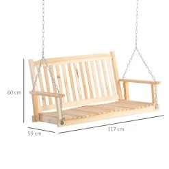 Outsunny Hängebank Mit Ketten 117 X 69 X 60 Cm (LxBxH) | Gartenschaukel Hollywoodschaukel Hängeschaukel -Heimische Küche Geschäft 8600336600 84A 153ND prod 004