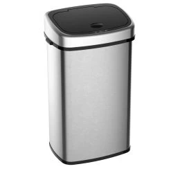 HOMCOM Kücheneimer Mit Infrarotsensor Silber 40,9 X 28,9 X 64,3 Cm (LxBxH) | Automatik Mülleimer Abfalleimer Müll Abfall