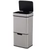 HOMCOM Abfalleimer Mit Sensor Silber 42 X 30 X 81 Cm (LxBxH) | Mülleimer 3 Faches Mülltrennsystem Kücheneimer -Heimische Küche Geschäft 8600336600 851 018 prod 001