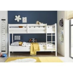 Etagenbett Alain Kiefer Massiv Weiß Nach Den Sicherheits-Normen EN 747-1 Und 747-2 Geprüft