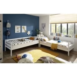 Etagenbett Alain Kiefer Massiv Weiß Nach Den Sicherheits-Normen EN 747-1 Und 747-2 Geprüft -Heimische Küche Geschäft 8600341000 7779 prod 003