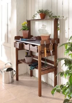 Pflanztisch Für Garten, Terrasse Oder Balkon Braun/Silberfarben -Heimische Küche Geschäft 8600342900 5164680 prod 005