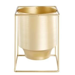 Deko-Übertopf Cube Goldfarben