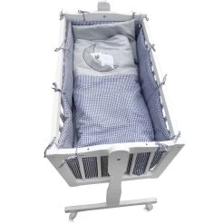 Baby Wiege Kinder Bett Stubenwagen Beistellbett + 9 Tlg. Zubehör Weiß Grau -Heimische Küche Geschäft 8600343700 12112 prod 003