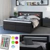 Design Boxspringbett 180x200 Cm H2 LED Doppelbett Hotelbett Ehebett Anthrazit -Heimische Küche Geschäft 8600343700 21164 prod 001