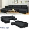 VICCO XXL Ecksofa Mit Schlaffunktion Schwarz - Couch Ecksofa Schlafsofa Taschenfederkern Polstereck -Heimische Küche Geschäft 8600343700 24053 prod 001
