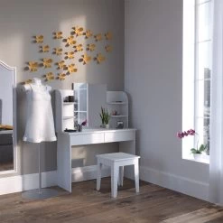 Vicco Schminktisch Charlotte Frisiertisch Kommode Frisierkommode Spiegel Weiß -Heimische Küche Geschäft 8600343700 26500 prod 004