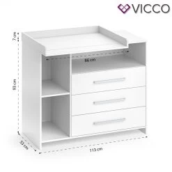 Vicco Wickelkommode Oskar Baby Wickelregal Kommode Wickeltisch Weiß -Heimische Küche Geschäft 8600343700 29083 prod 003