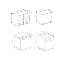 VICCO Küchenzeile SINGLE Einbauküche 140 Cm Küche Anthrazit Hochglanz R-LINE -Heimische Küche Geschäft 8600343700 29386 prod 003