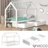 VITALISPA Kinderbett WIKI 90x200 Cm Weiß Schlafplatz Schubladen Hausbett Kinderhaus
