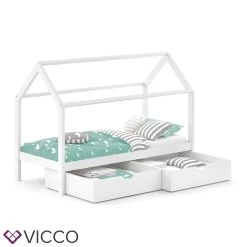 VITALISPA Kinderbett WIKI 90x200 Cm Weiß Schlafplatz Schubladen Hausbett Kinderhaus -Heimische Küche Geschäft 8600343700 29665 prod 005