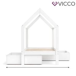 VITALISPA Kinderbett WIKI 90x200 Cm Weiß Schlafplatz Schubladen Hausbett Kinderhaus -Heimische Küche Geschäft 8600343700 29665 prod 006