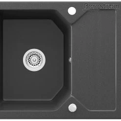 Bergström Granit Spüle Küchenspüle Einbauspüle Spülbecken 590 X 500mm Schwarz -Heimische Küche Geschäft 8600343700 29882 prod 006