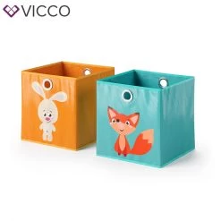 VICCO 2er Set Faltbox 30x30 Cm Kinder Faltkiste Aufbewahrungsbox Regalkorb -Heimische Küche Geschäft 8600343700 29968 prod 002