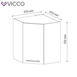 VICCO Eckhängeschrank 57 Cm Weiß Küchenzeile Unterschrank Fame -Heimische Küche Geschäft 8600343700 33529 prod 003