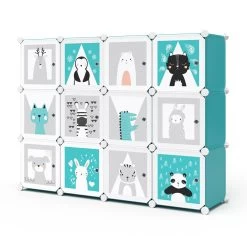 Vicco Kleiderschrank Andy Kinder Blau Modular 12 Fächer Kleiderstange Steckregal -Heimische Küche Geschäft 8600343700 33598 prod 002