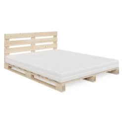 VitaliSpa Palettenbett Holzbett Palettenmöbel 140x200cm Kopfteil + Matratze H3 -Heimische Küche Geschäft 8600343700 34579 prod 002