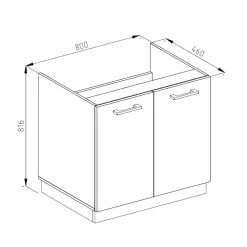 VICCO Küchenschrank Unterschrank Spülenunterschrank 80 Cm R-Line Anthrazit -Heimische Küche Geschäft 8600343700 34949 prod 003