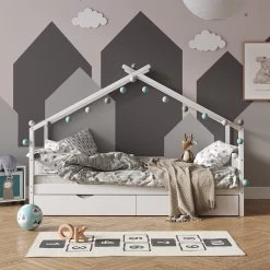 VITALISPA Kinderbett DESIGN Hausbett Gästebett Lattenrost weiß 90x200 Schublade 11 VITALISPA Kinderbett DESIGN Hausbett Gästebett Lattenrost weiß 90x200 Schublade -Heimische Küche Geschäft 8600343700 35962 prod 004