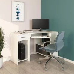 Vicco Eckschreibtisch Schreibtisch Computertisch Odin Weiß Arbeitstisch PC Tisch -Heimische Küche Geschäft 8600343700 36194 prod 004