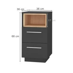 Vicco Nachtschrank Nachttisch Nachtkommode Beatrice Anthrazit 2 Schubladen Kommode -Heimische Küche Geschäft 8600343700 36372 prod 003