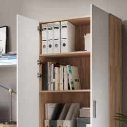 Vicco Aktenschrank Mehrzweckschrank Büroschrank Ingo Weiß-Sonoma 2 Türen Fächer -Heimische Küche Geschäft 8600343700 36814 prod 005