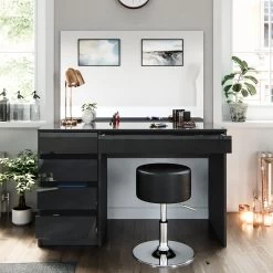 VICCO Schminktisch Sherry Anthrazit Hochglanz Frisiertisch Spiegel Hocker -Heimische Küche Geschäft 8600343700 36886 prod 005