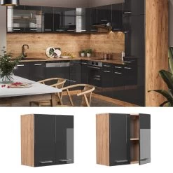 Vicco Hängeschrank Küchenschrank Küchenzeile R-Line 60 Cm Goldkraft Anthrazit