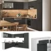 Vicco Küchenzeile Küchenblock Einbauküche R-Line Ecke Weiß Landhaus Anthrazit -Heimische Küche Geschäft 8600343700 37250 prod 001