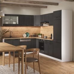 Vicco Küchenzeile Küchenblock Einbauküche R-Line Ecke Weiß Landhaus Anthrazit -Heimische Küche Geschäft 8600343700 37250 prod 004