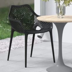 OK-Living Gartenstuhl Terrassenstuhl Balkonstuhl Leif Schwarz Sitzschale Stuhl -Heimische Küche Geschäft 8600343700 37374 prod 005